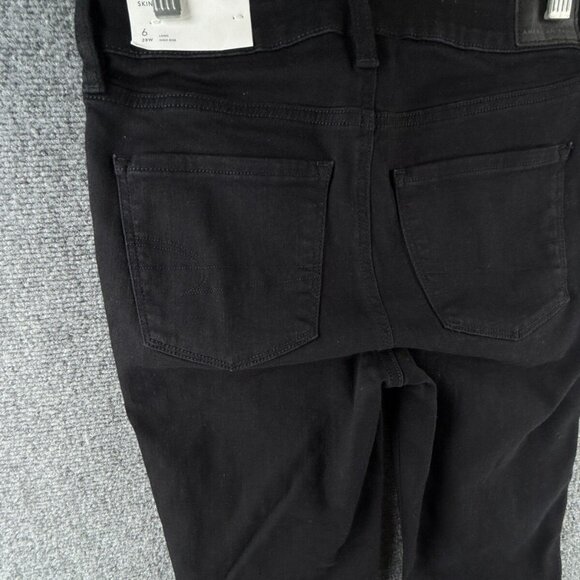 NWT American Eagle High Rise Skinny Kick Next Level Stretch Jeans Black 28W (6) - Picture 12 of 16